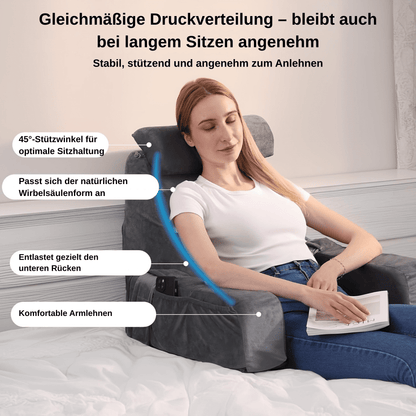 Multifunktionales Kissen | Extra große Stütze für bequemes Lesen, Arbeiten & Relaxen