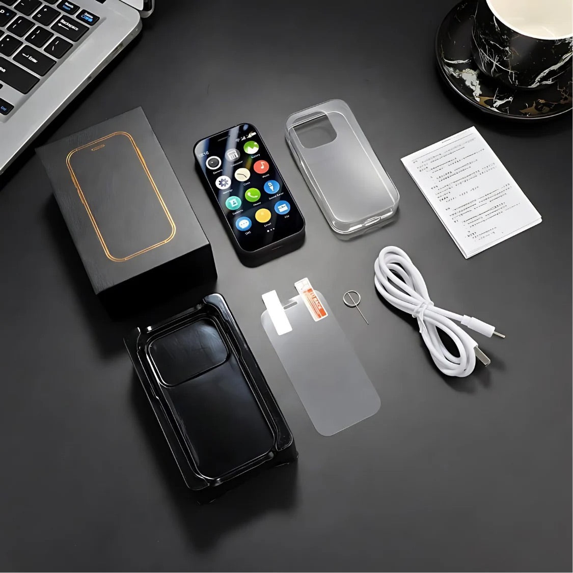 Mini Smartphone inkl. Handyhülle & Bildschirmfolie