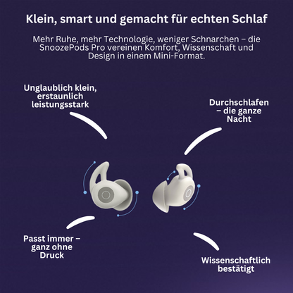 SnoozePods Pro | Die smarten 2 in 1 Ohrstöpsel für erholsamen Schlaf